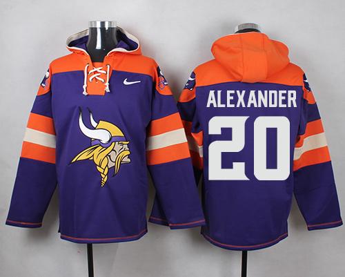 Nike Vikings #20 Mackensie Alexander Purple Player Pullover NFL Hoodie